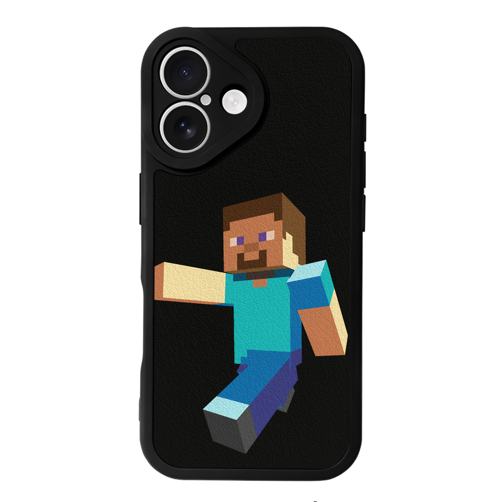 （画像用） マインクラフト ブロックの世界 Minecraft MC Block world 【iPhone 16シリーズ対応】シリコンスマホケース（レザー調） 材質：シリコン